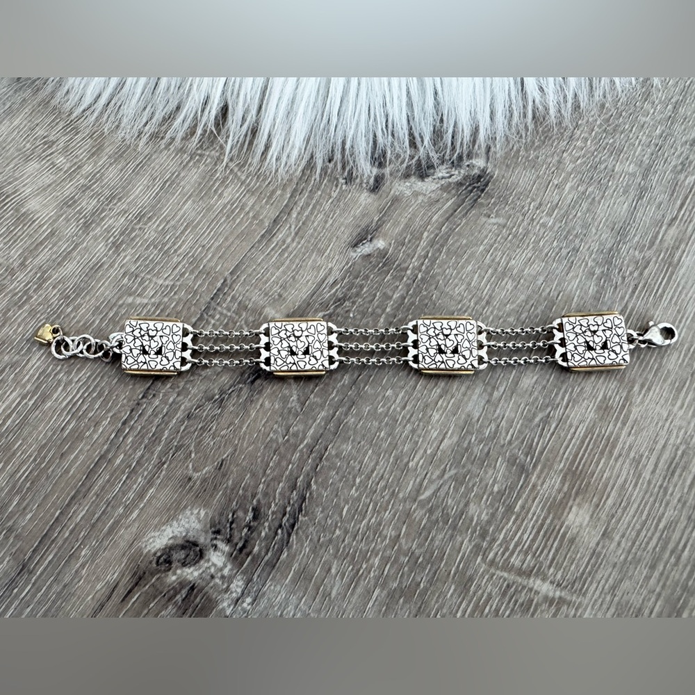 π BRIGHTON Reversible Two-Tone Square Station Bracelet Live, Love, Laugh, Dream - Picture 5 of 6